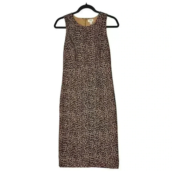 J Crew Leopard Print Sheath Dress Womens Size O - Picture 1 of 6
